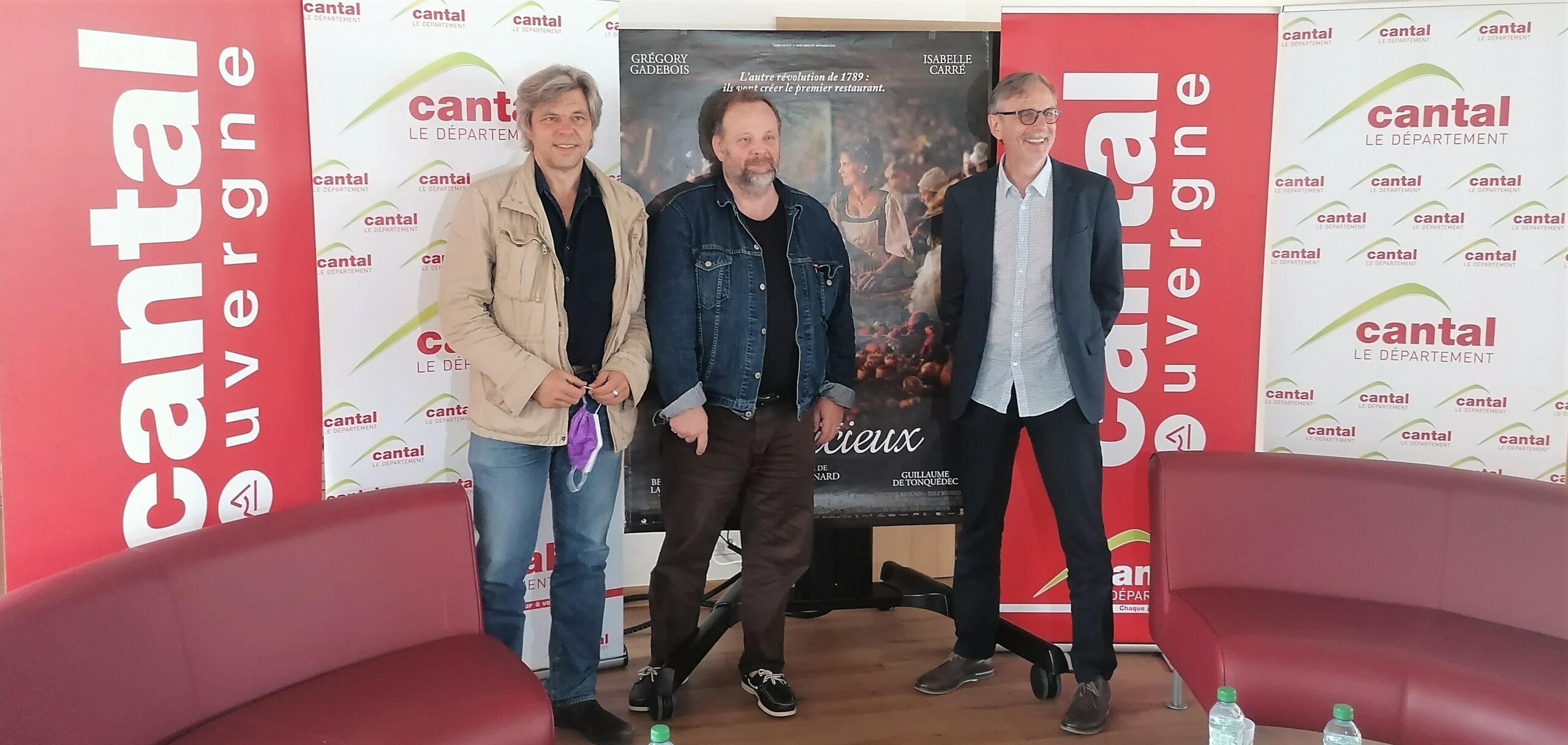 Eric Besnard ( le réalisateur), Grégory Gadebois (l'acteur principal) & Christophe Rossignon (le producteur)