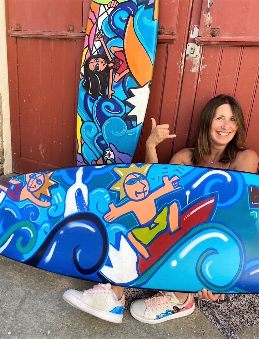 Planche de surf personnalisée pour un magasin de Biarritz