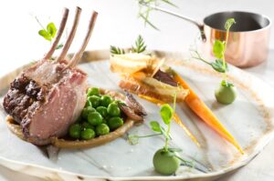 carré d'agneau restaurant Anne & Matthieu Omont Hotel de France Montmarault