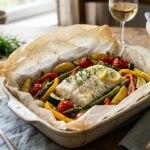 Papillote de poisson aux légumes rôtis