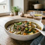Soupe de légumes et lentilles