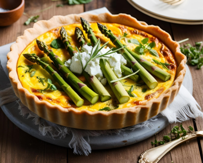 Quiche aux asperges et chèvre frais​