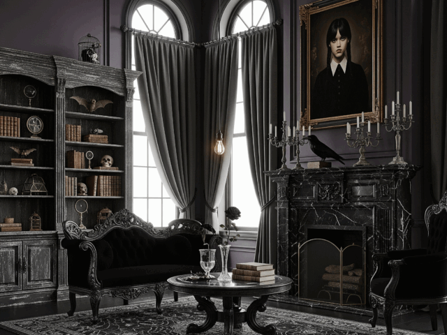 Déco gothique chic : comment adopter le style Mercredi Addams chez soi