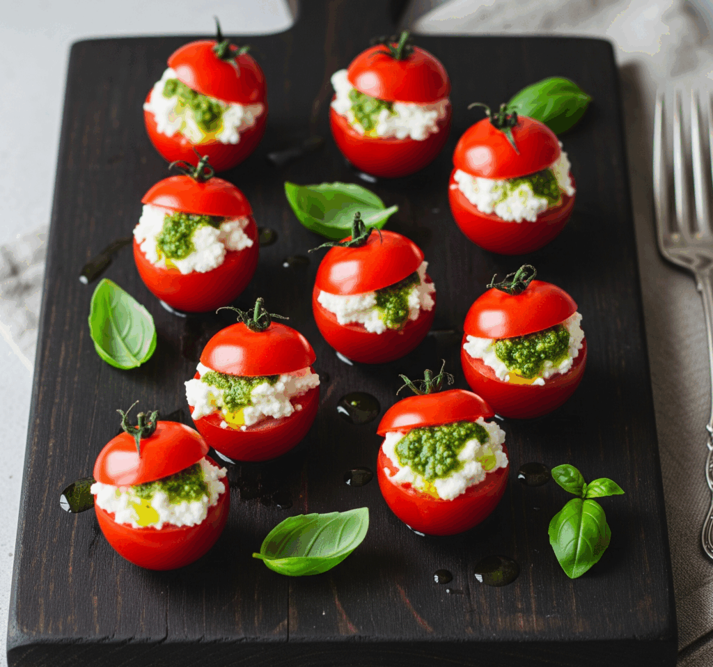Tomate farcie ricotta, pesto