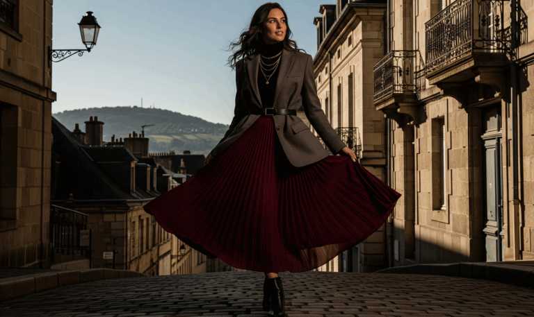 jupe midi plissée