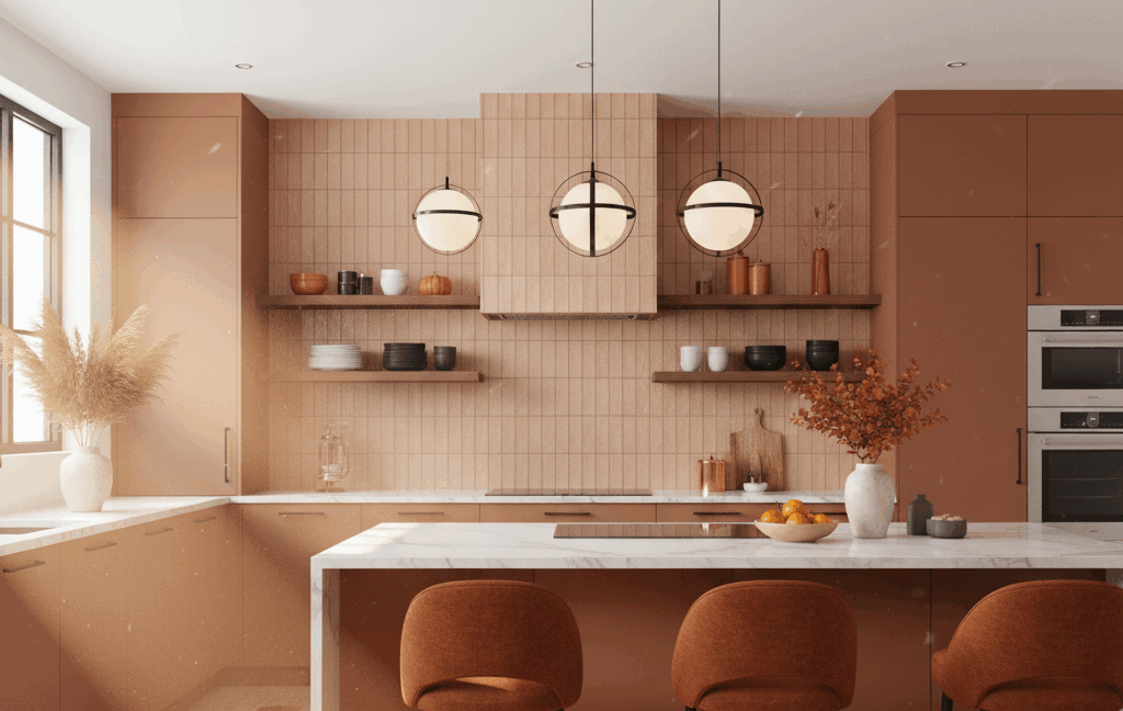 Salon moderne orange tendance