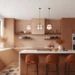 Salon moderne orange tendance