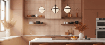 Salon moderne orange tendance