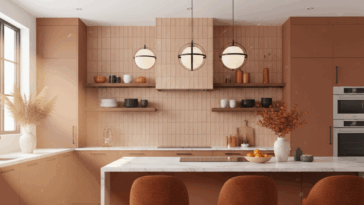 Salon moderne orange tendance