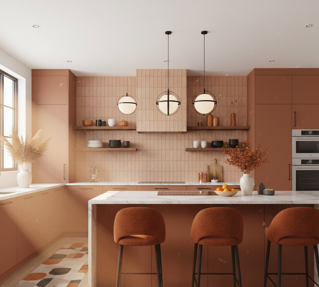Salon moderne orange tendance