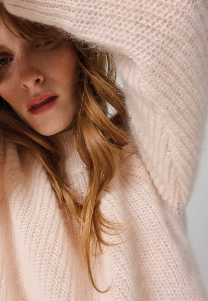 FAUSTINE Pull femme col montant en mohair