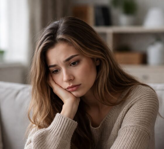 femme déprimée, perdue dans ses sentiments