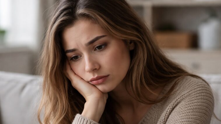 femme déprimée, perdue dans ses sentiments