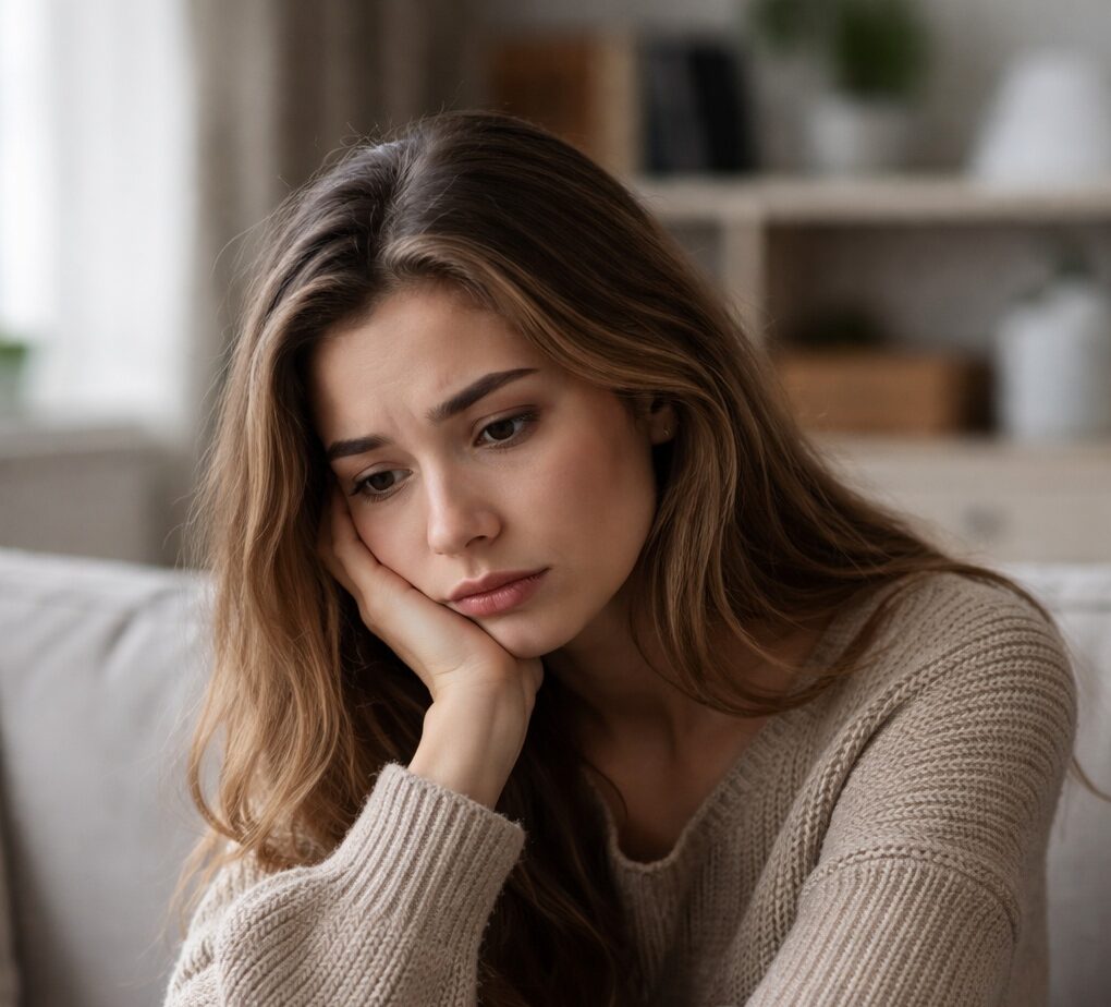 femme déprimée, perdue dans ses sentiments