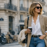 Femme élégante en blazer et jean style femme 2026 allure parisienne
