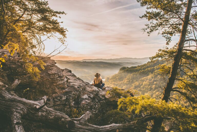 Crise de la concentration femme dans la nature