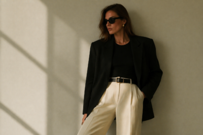 silhouette-femme-structuree-blazer-epaule-taille-marquee