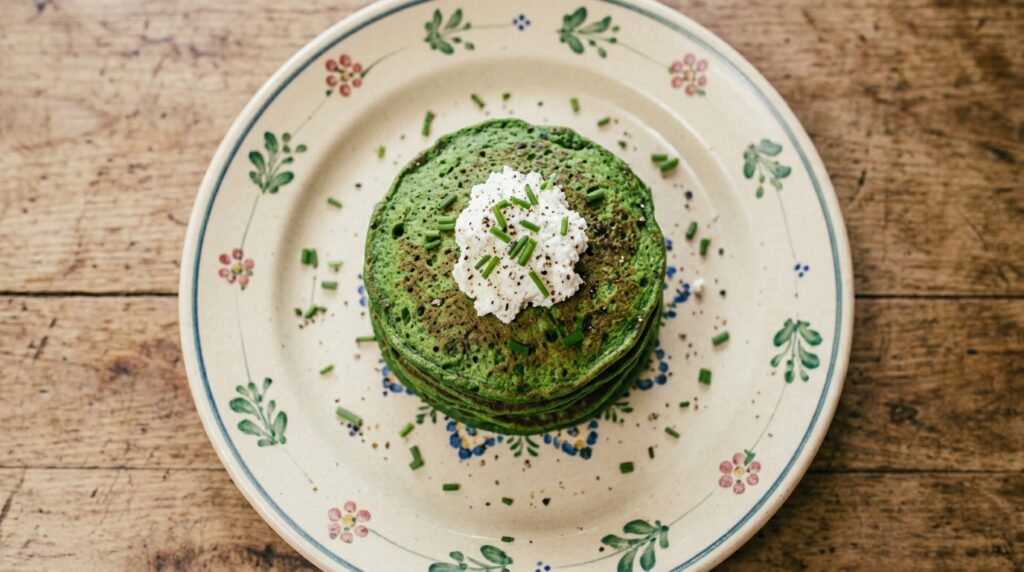 Les pancakes Hulk aux épinards et au chèvre frais​